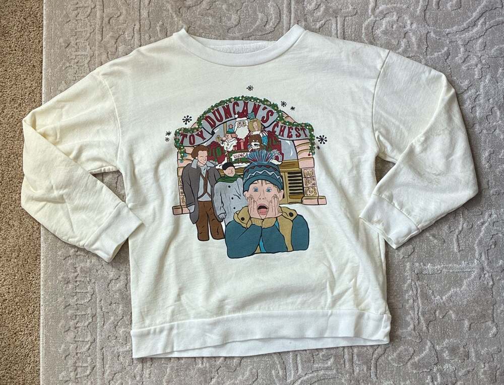 Elisabeth + Faith Home Alone Toy Duncan's Chest Graphic Sweatshirt